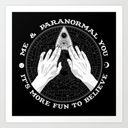 Me & Paranormal You - James Roper Design - Ouija B&W (white lettering) Art Print
