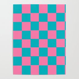 Pink & Turquoise Chex 2 Poster