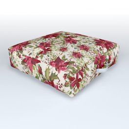 POINSETTIA - FLOWER OF THE HOLY NIGHT Outdoor Floor Cushion