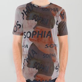 Sophia pattern in brown colors and watercolor texture All Over Graphic Tee