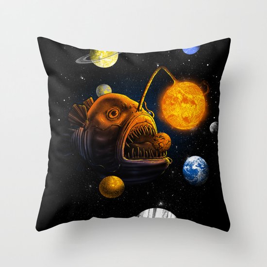 Cosmic Angler Throw Pillow