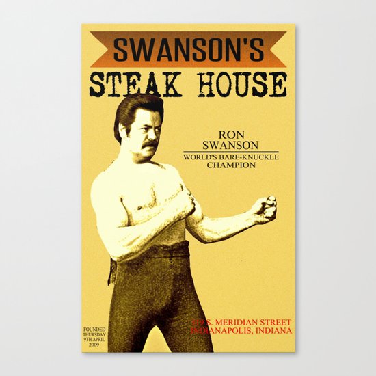 Ron Swanson | Steak House Parody | Parks and Recreation Canvas Print