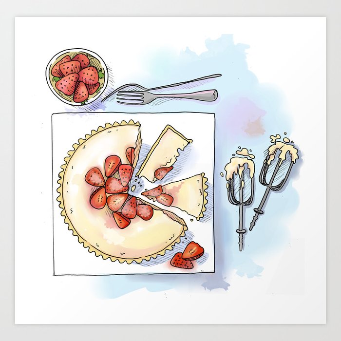 Strawberry Cheesecake Tart Art Print