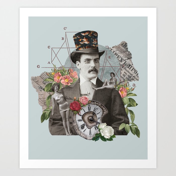 Gothic Dada Clocks Art Print