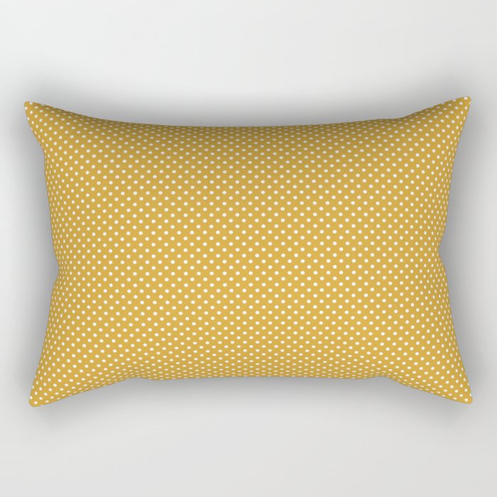 Elegant and Classic White Polka Dots on Pantone's Mango Mojito Rectangular Pillow