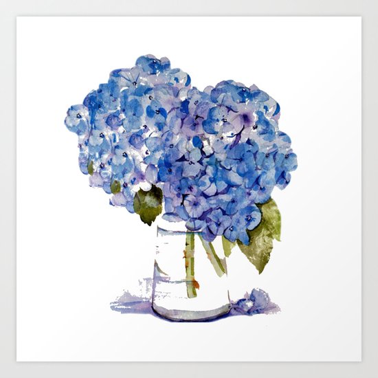 Hydrangea painting Art Print