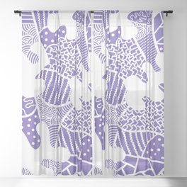 Geometrical pattern maximalist 18 Sheer Curtain