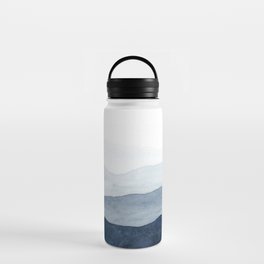 Indigo Abstract Watercolor Mountains Water Bottle