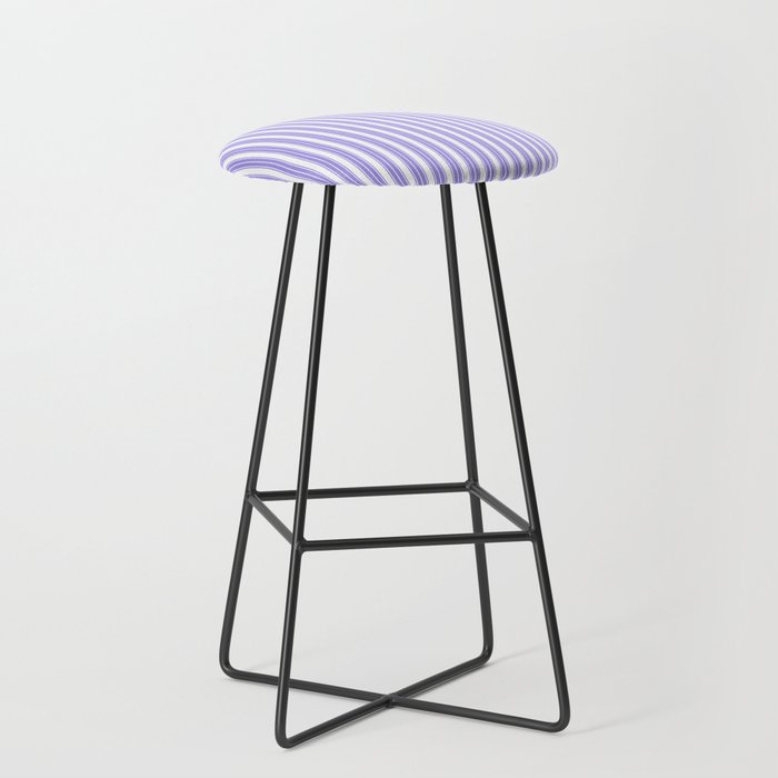 Vintage Cabana Stripe Pastel Lilac Purple Retro Boho Coastal Beach Vibe Bar Stool