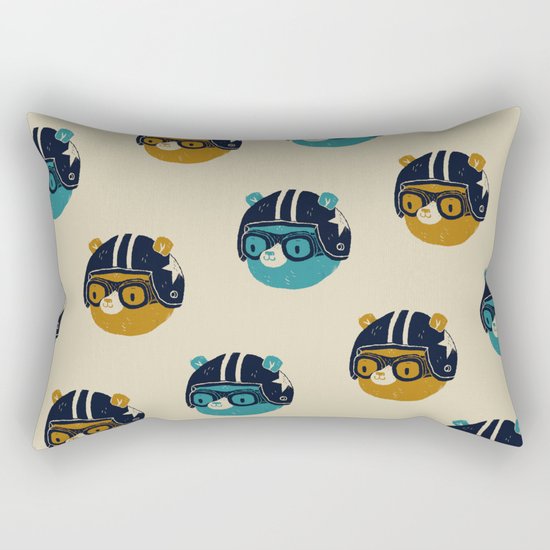 racer bear Rectangular Pillow
