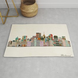 richmond virginia skyline Rug | Cityscapes, Pop Art, Graphicdesign, Richmond, Virginia, Cityskylineart, Colorful, Illustration, Curated 