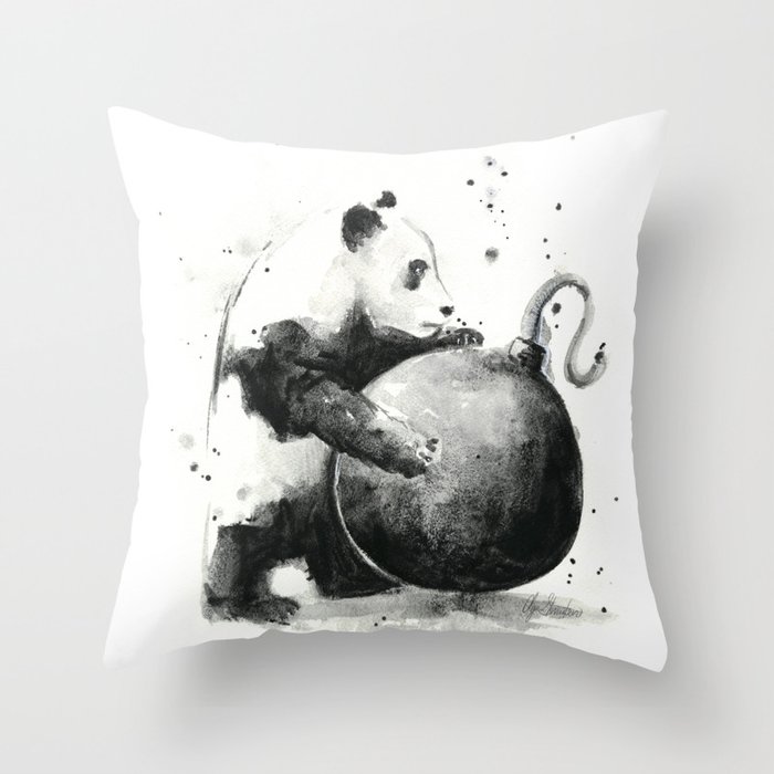 Panda Boom Throw Pillow