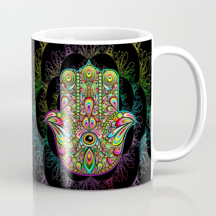 Hamsa Hand Amulet Psychedelic Coffee Mug