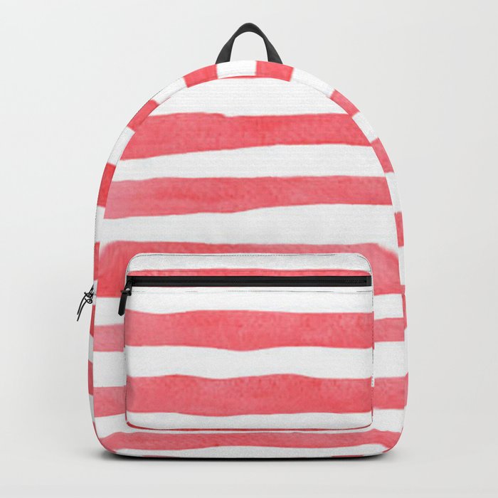 red and white marble pattern Backpack