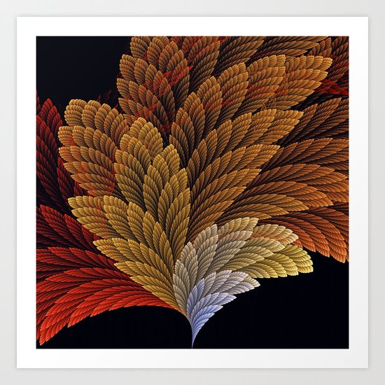 Decorative featherly pattern fan Art Print