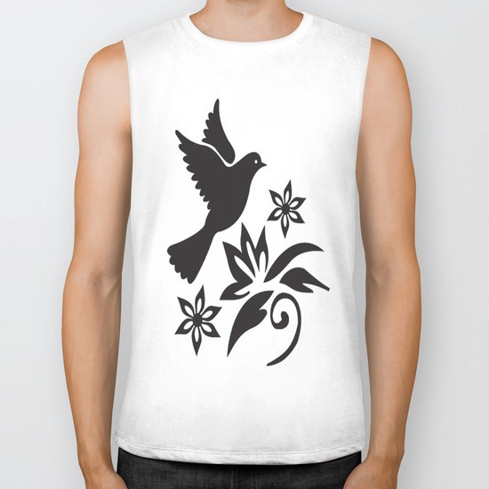 Bird Flower Biker Tank