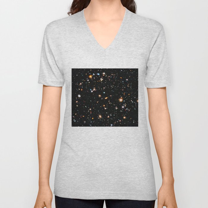 Hubble Extreme Deep Field (UV) V Neck T Shirt