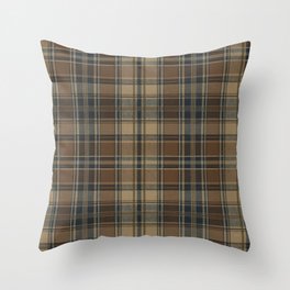 Classical Beige Brown Tartan Plaid Pattern Throw Pillow