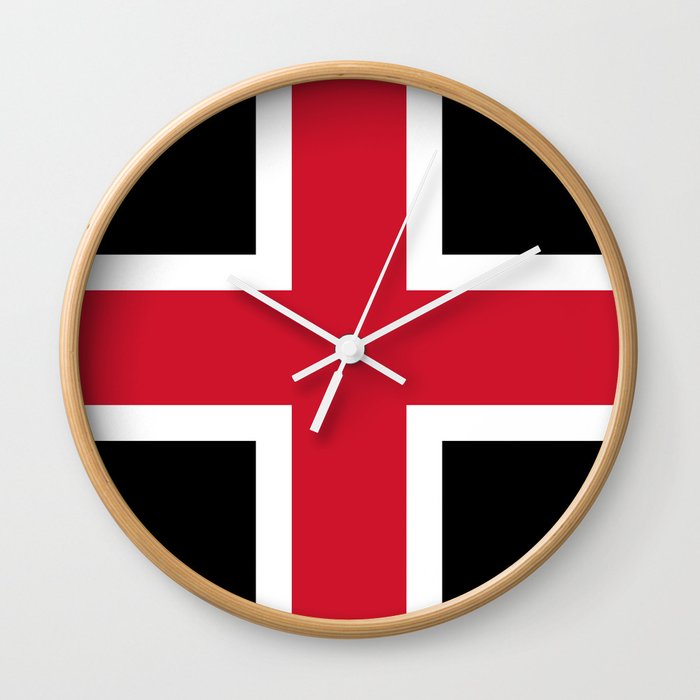 Flag Of The English City Of Durham Wall Clock