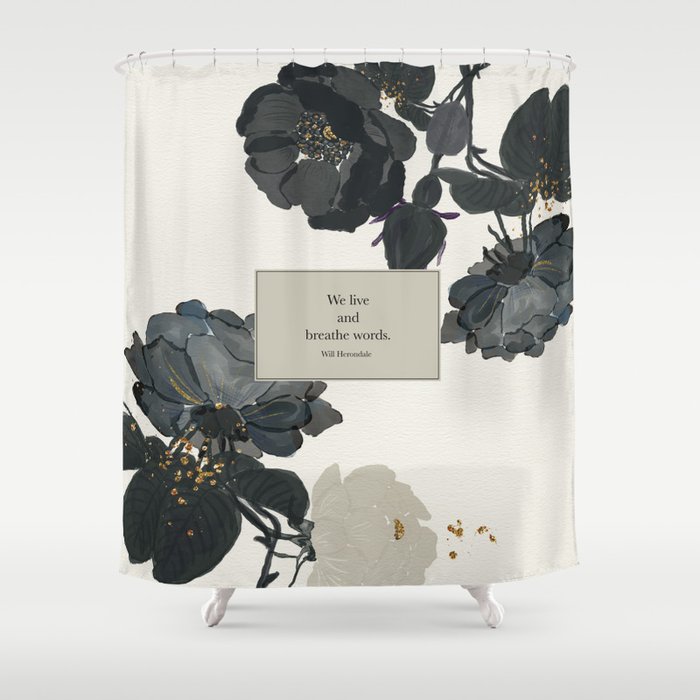 We live and breathe words. Will Herondale. Clockwork Prince. Shower Curtain