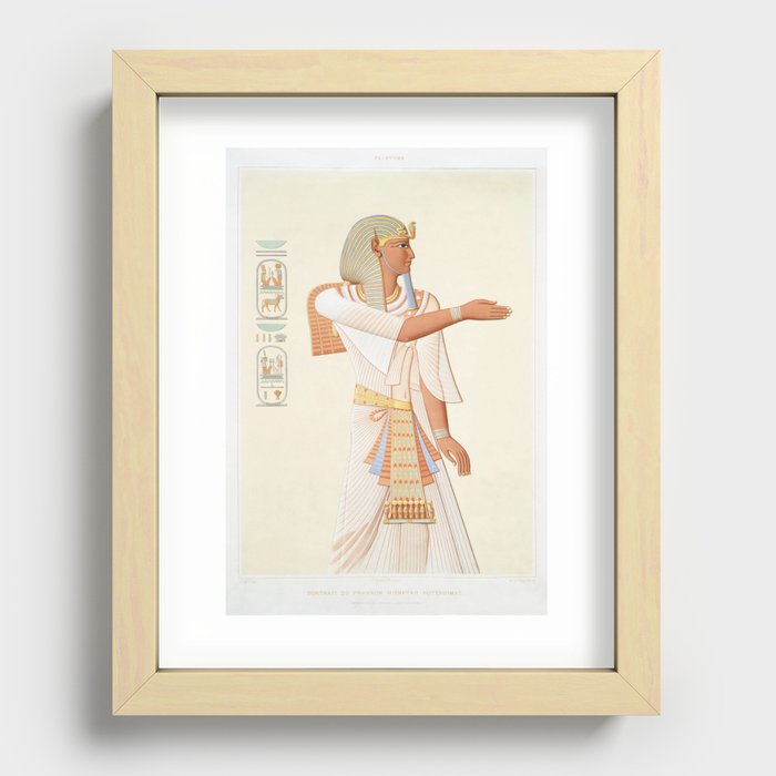 Portrait of Pharaoh Merneptah-Hotéphimat from Histoire de l'art égyptien (1878) by Émile Prisse d'Av Recessed Framed Print