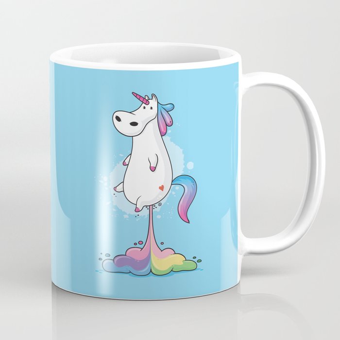Unicorn Farting Rainbow Coffee Mug