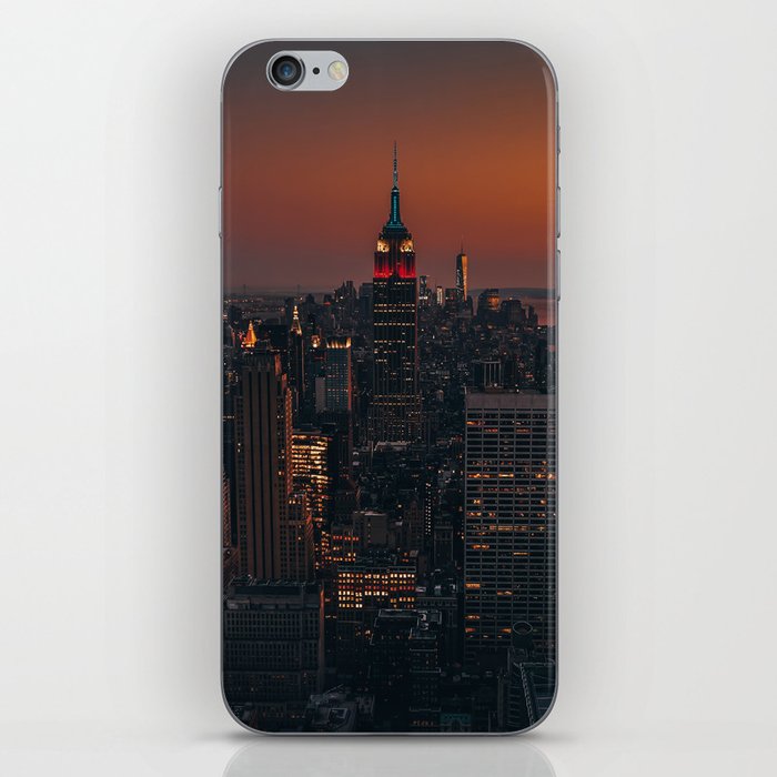 New York City Manhattan skyline at sunset iPhone Skin