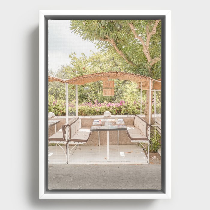 Sunny Terrace in Italy Photo | Summer on Capri Island Art Print | Pastel Color Europe Travel Photography Framed Canvas