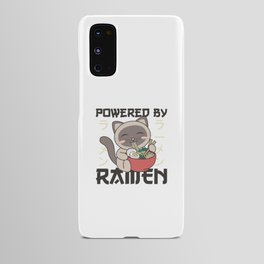 Powered By Ramen Cute Cat Eats Ramen Siamese Cat Android Case