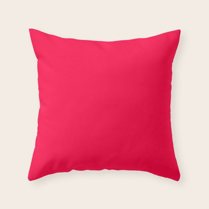 ELECTRIC CRIMSON SOLID COLOR Throw Pillow by NOW COLOR Society6