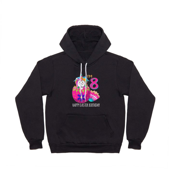 8 Year Old Age Birth Kawaii Unicorn Easter Sunday Hoody