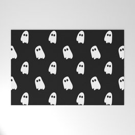 Black and White Ghosts Welcome Mat