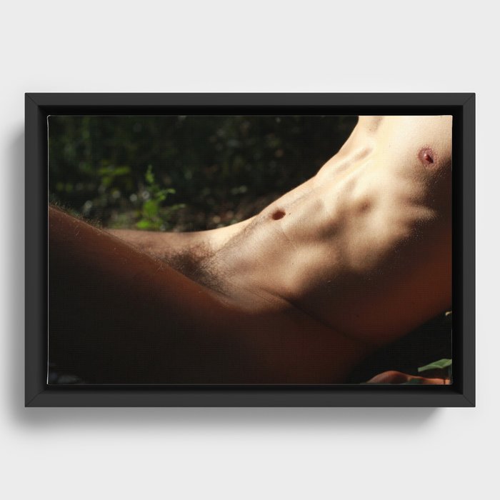 Nude Male - Forest Framed Canvas