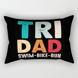 Tri Dad Swim Bike Run Rectangular Pillow