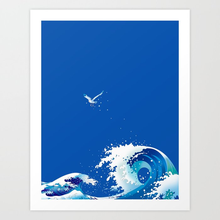 Wave roughly awaits for the lonely expansive morning Art Print