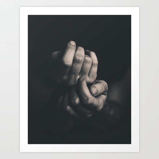 Hands, Black and white Art Print