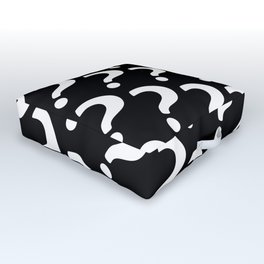 White Questions Outdoor Floor Cushion