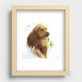 Snowy Day, A Golden Retriever’s First Winter  Recessed Framed Print