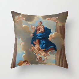 The Assumption of the Virgin by Nicolas Poussin Throw Pillow