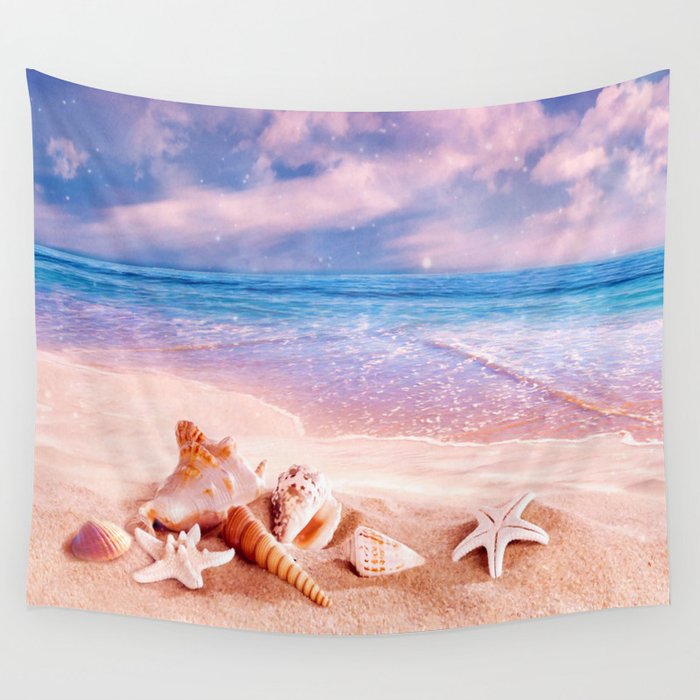 On The Beach Wall Tapestry By Catyarte