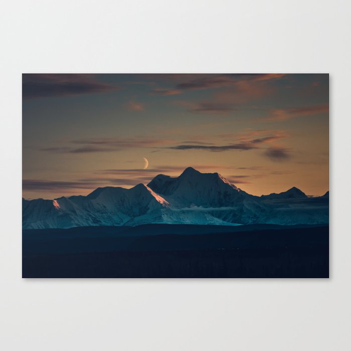 Sunset over the Alaska Range, Delta Junction Canvas Print