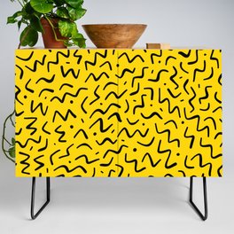 Abstract colorful 80s memphis scribble print seamless pattern Credenza