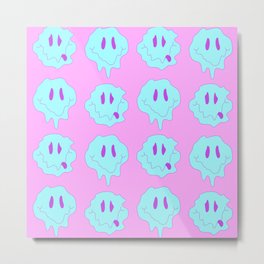 acid smiley faces Metal Print | Y2K, Graphicdesign, Aesthetic, Synth, Vaporwave, Trippy, Smiley, Psychedelic, Neon, Pattern 