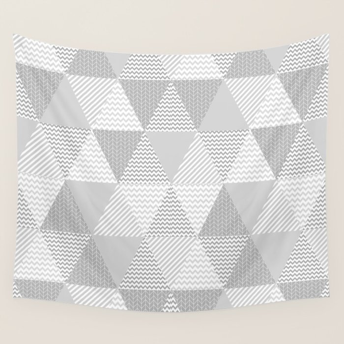 Triangle Quilt Pattern Grey And White Minimal Modern Basic Nursery