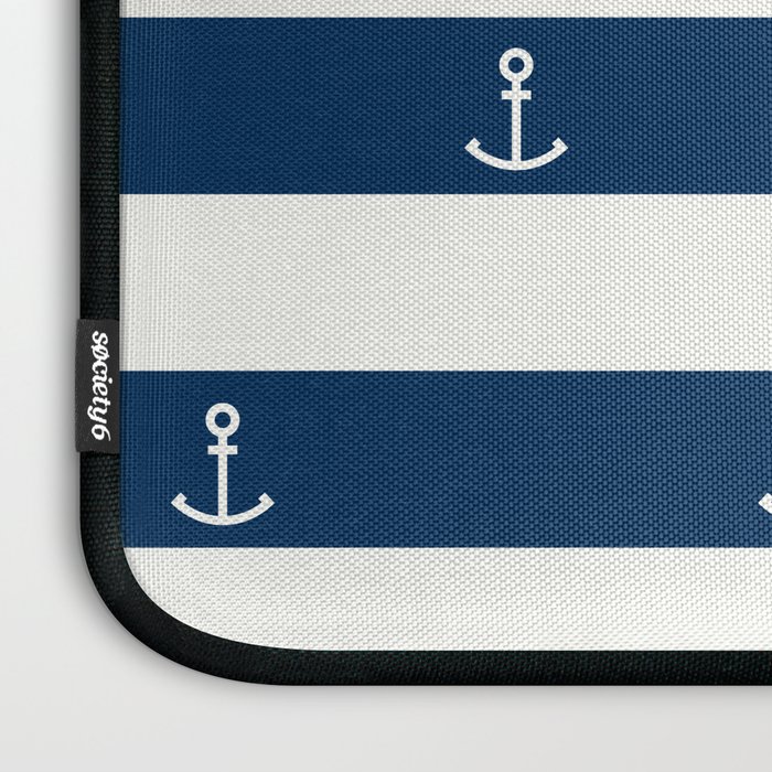 Anchor - Black & White, Nautical, Minimal, Simple, Design, Pattern, Trendy,  Cool, Simple, Modern Laptop Sleeve by CharlotteWinter