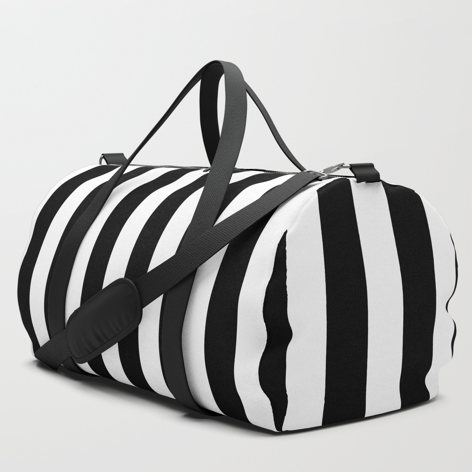 Classic Black And White Football Soccer Referee Stripes Duffle