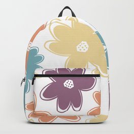cute hand draw multicolour flower pattern background Backpack