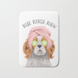 Relax Refresh Renew Spa Dog Bath Mat | Animal, Refresh, Painting, Dog, Puppy, Pampered, Renew, Meditate, Relax, Cute 