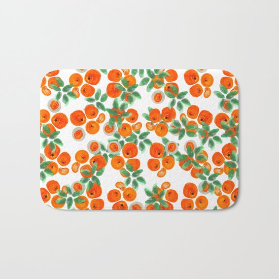 Fresh Orange Juice Pattern Bath Mat