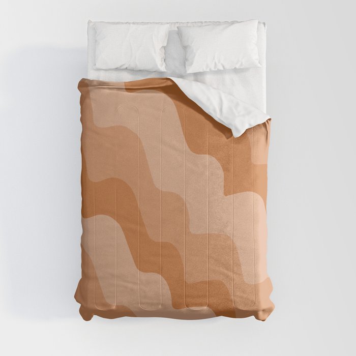 Brown wavy gradient  Comforter